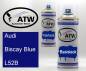 Preview: Audi, Biscay Blue, L52B: 400ml Sprühdose + 400ml Klarlack - Set, von ATW Autoteile West.